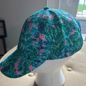 Lilly Pulitzer Green and Pink Patterned Hat